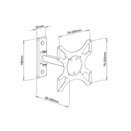 Uchwyt ścienny Tv Led/lcd 19-37 Cali 25kg Obrotowy